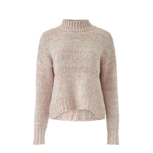 Slate & Willow Sweaters - Slate and willow rent the runway nude and multi color turtle neck sweater